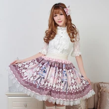Милые Юбки принцессы в стиле Лолиты; розовые юбки принцессы для девочек; милые мягкие плиссированные юбки с кружевами; японские юбки; GZWY159