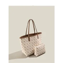 

Elmsk Ins Vintage Little bear Printing Eelgant Women's Bag Large Capacity Tote Bag Messenger Bag French Niche Blogger Bag Women