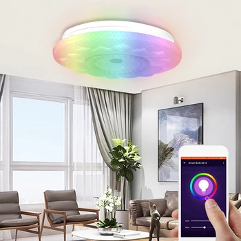 

New 60W Rgb Ceiling Light WiFi Smart Voice Control Living Bedroom Ceiling Light for Amazon Alexa for Google Home, AC85-265V