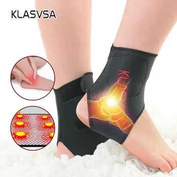 

KLASVSA 1Pair Self-heating Tourmaline Far Infrared Ray Magnetic Therapy Ankle Support Brace Massager Pain Relief