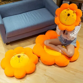 

Sunflower Lion Pattern Cartoon Seat Cushion Round Shape for Chair Office Use H8