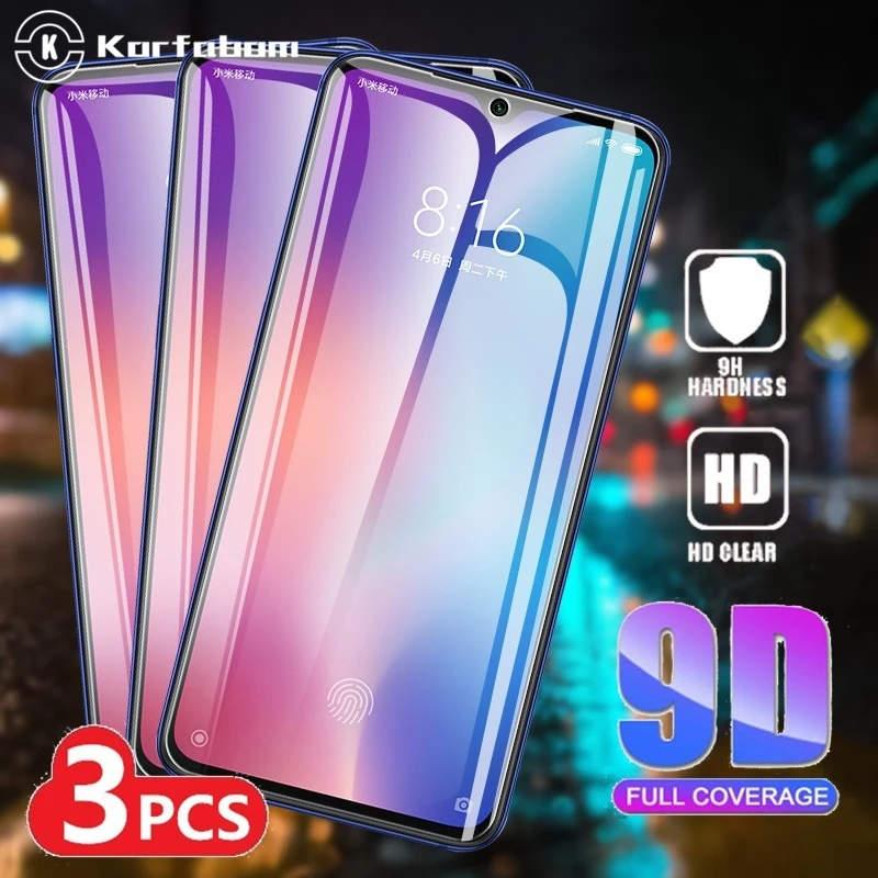 

3Pcs Tempered Glass For Xiaomi 9T Pro CC9 A3 Redmi K30 5G 7 7A 8 8A Full Screen Cover Redmi note 7 8 Pro 8T 9D Protective Film