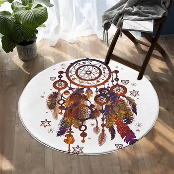 

2020 Fashion Dreamcatcher Bedroom Carpets Watercolor Round Area Rug for Living Room Purple Blue Pink Bohemia Floor Round Carpet