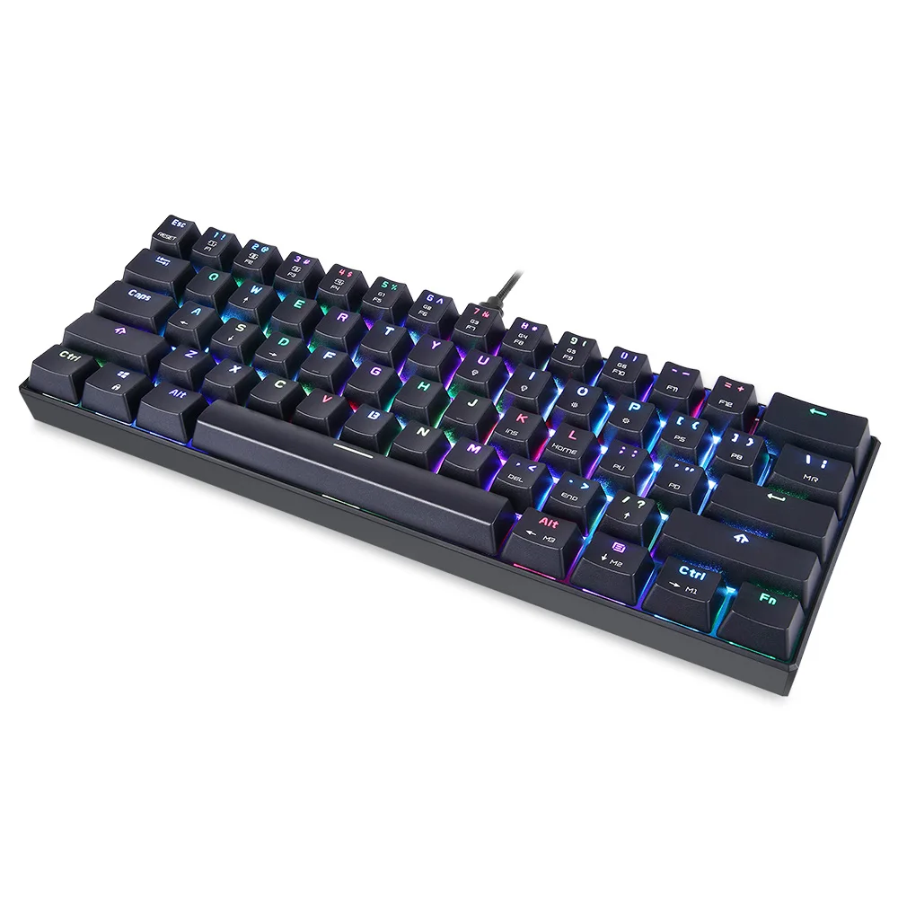 MOTOSPEED CK61 RGB Механическая игровая клавиатура OUTMU синие переключатели клавиатура 61 клавиши анти-ореолы с подсветкой для игр черный