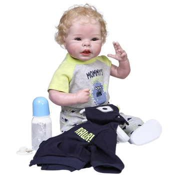 

22inch Playmate Non Toxic Full Body With Clothes Pacifier Milk Bottle Lifelike Soft Lovely Birthday Gift Reborn Baby Doll Kit