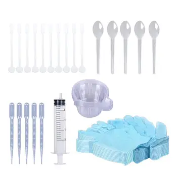 

1 Set DIY Epoxy Resin Molds Jewelry Making Tool Kit With Stirrers Droppers Spoons Cups Gloves