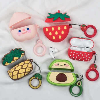 

Cartoon Cute Avocado Silicone Earphone Case For AirPods Pro Wireless Bluetooth Headset Case For Airpods Pro Charging Bag Case