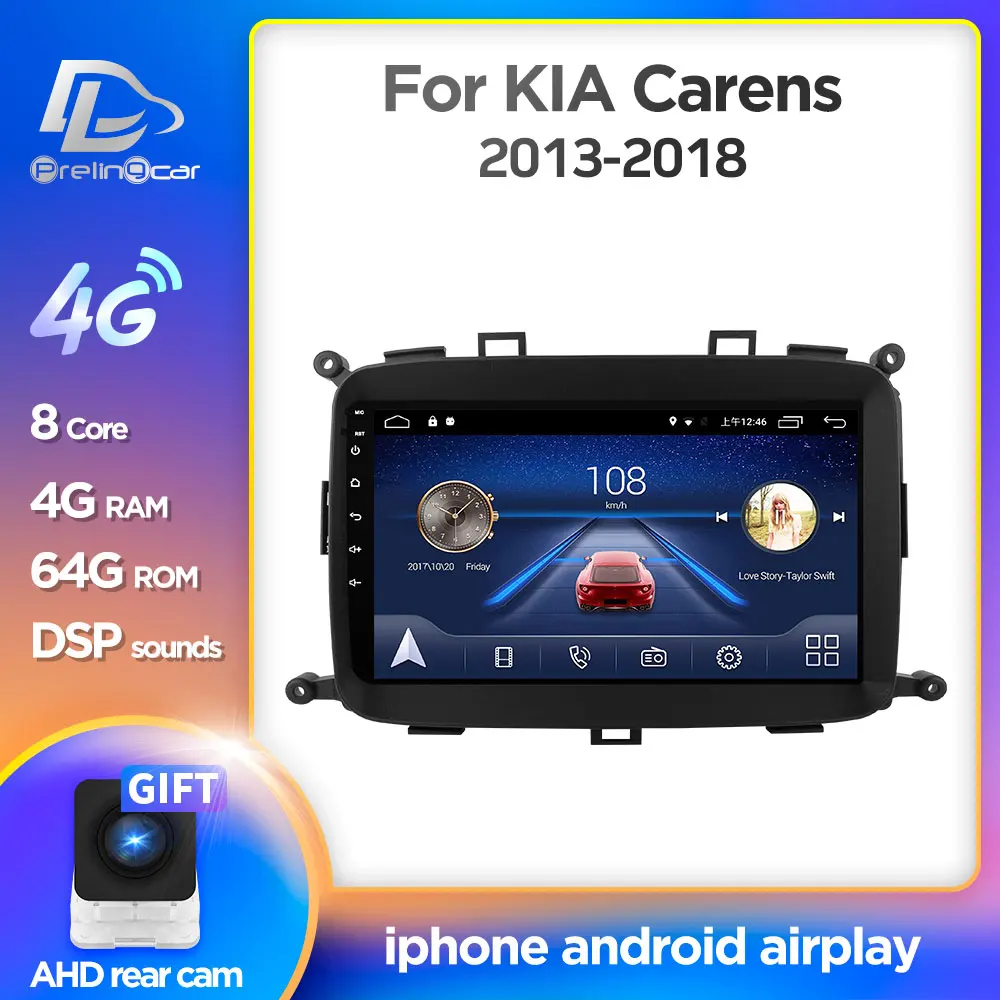 Prelingcar для 4G Lte Android 9 0 Автомобильный мультимедийный навигатор GPS DVD плеер Kia new CARENS IPS