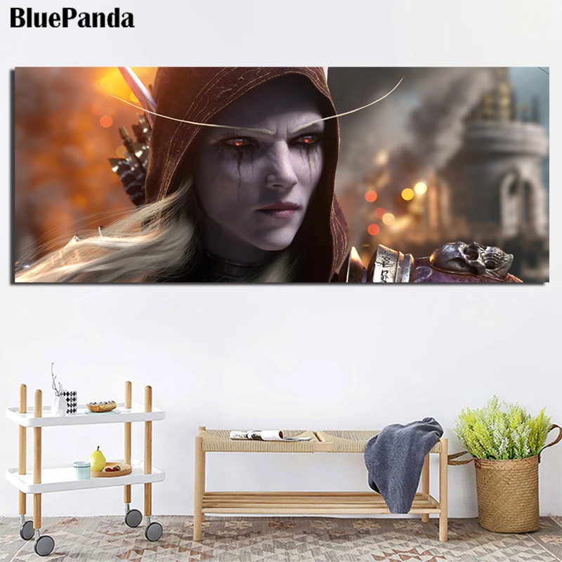 

Warcraftes World Game Battle for Azeroth Sylvanas Windrunner HD Art Canvas Poster Painting Wall Picture Print Home Decor