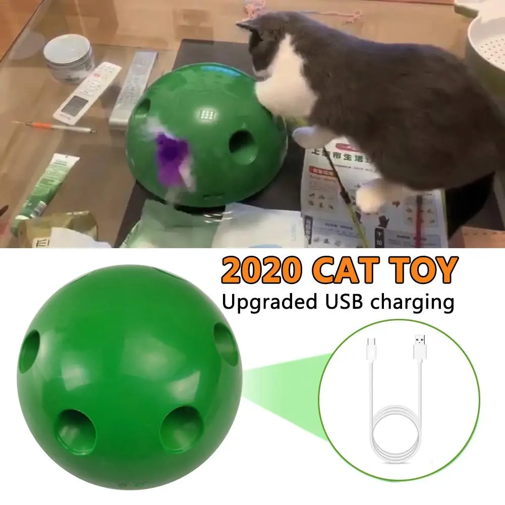 Usb зарядка игрушка для кошек Интерактивная спортивная игрушка мышь перья Забавный Электронный Питомец котенок Автоматическое вращение погоня игрушка для кошек