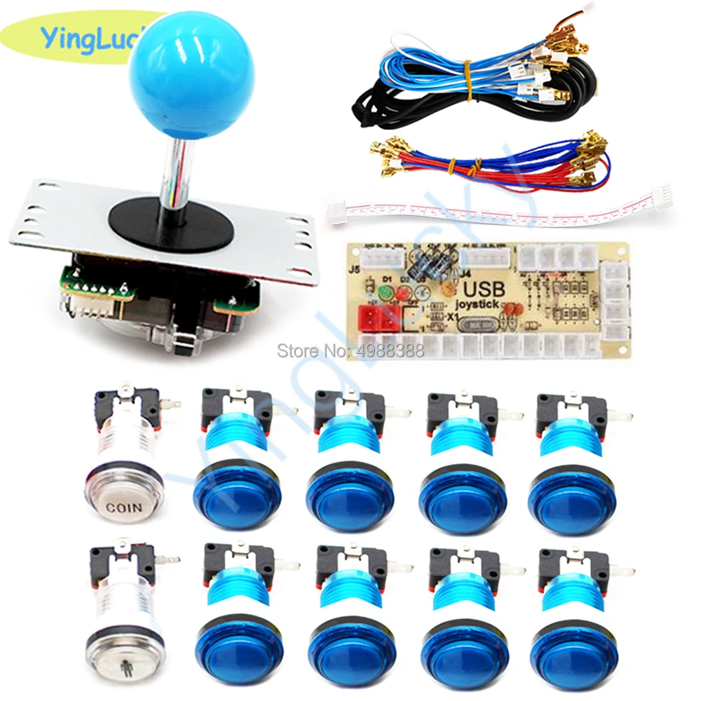Игровые джойстики PC Нулевая задержка аркадный Шкаф DIY Набор для 5 в led кнопочный