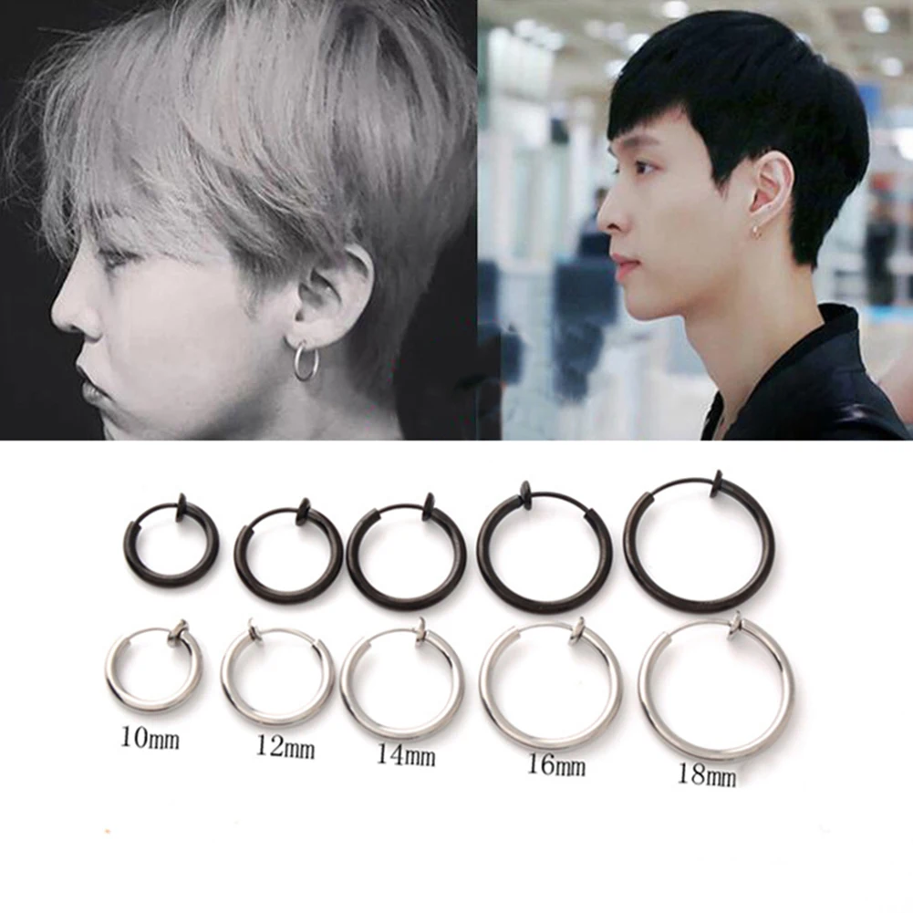 

Fake Nose Ring Goth Punk Lip Ear Nose Clip On Fake Septum Piercing Nose Ring Hoop Lip Hoop Rings Earrings Solid Color