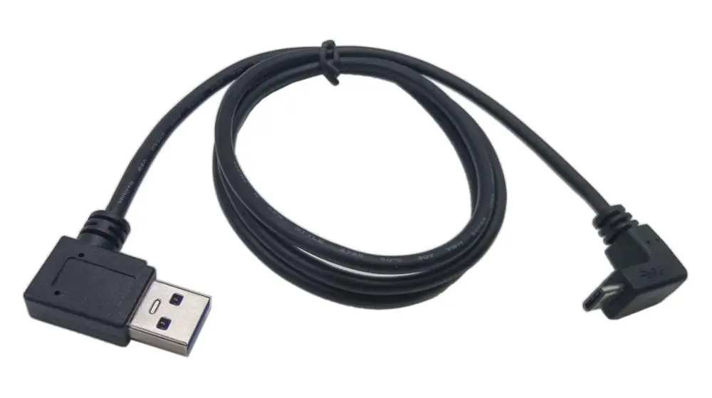 1 м 90 градусов прямой угол USB 3,0(type-A) штекер USB3.1(type-C) штекер вверх и вниз угол USB синхронизация данных и зарядный кабель разъем;