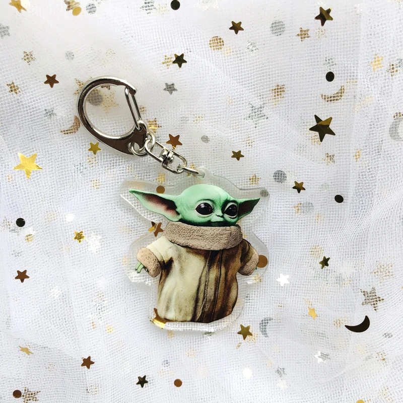Movie Mandalorian Baby Yoda Keychain Cute Yoda & Mando Animated Children's Toy Pendant Keychain Car Keychain