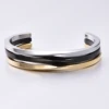 Simple Classic bangle Stainless steel Bangle men Bracelets black Cuff Bangle for Women Type C twisted Bangle  jewelry 6
