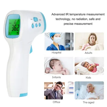 

High-precision Thermometer For Fever Human Non-contact Infrared Forehead Thermometer Laser Gun LCD Digital Temperature Sensor