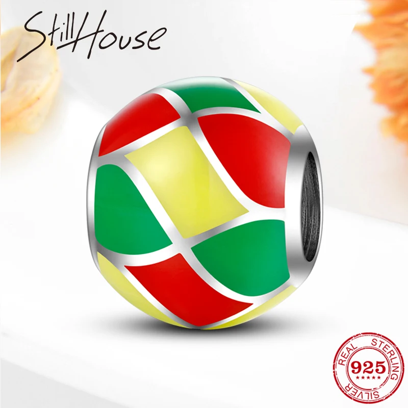 

2020 Genuine 925 sterling silver grid striped beads Fit Original Pandora Charm Bracelet Jewelry making