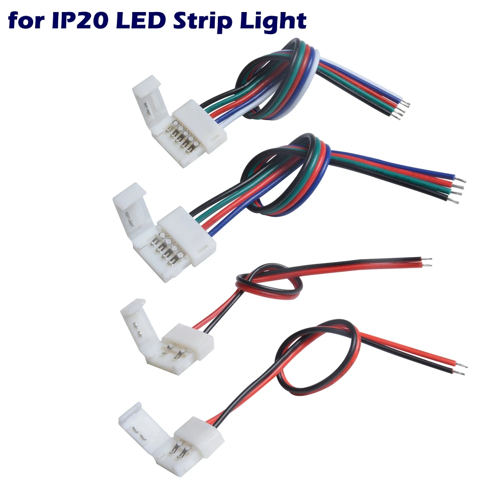 5-100pcs 2/3/4/5 Pin LED Strip Connector For 8mm 10mm 12mm 3528 5050 5630 RGB RGBW IP20 Non-waterproof Tape Light To Wire | Обустройство