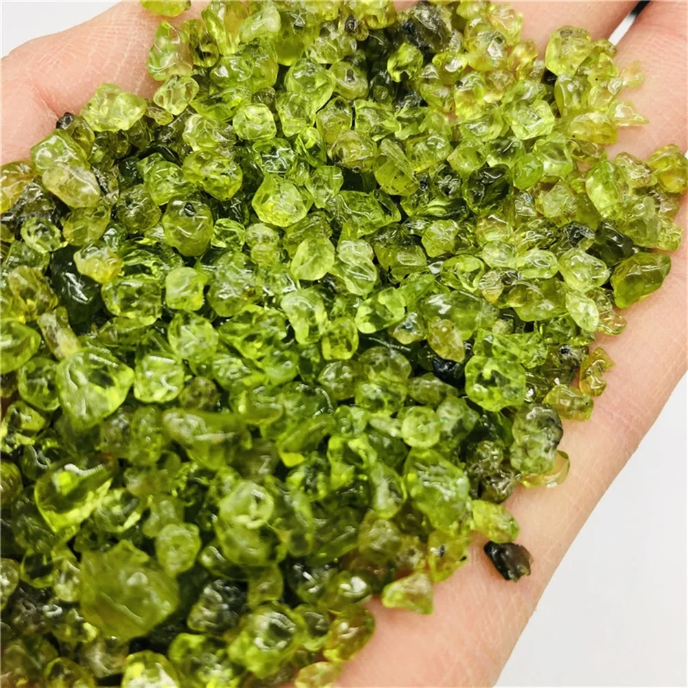 100g Natural Peridot Quartz Crystal Stone Rock Chips Lucky Healing Stones Minerals Health Decoration Furnishing | Дом и сад