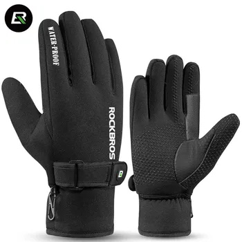 

RockBros Winter Thermal Fleece Cycling Gloves -20 Degrees Celsius Waterproof Bicycle Bike Gloves Ski Gloves Guantes Ciclismo