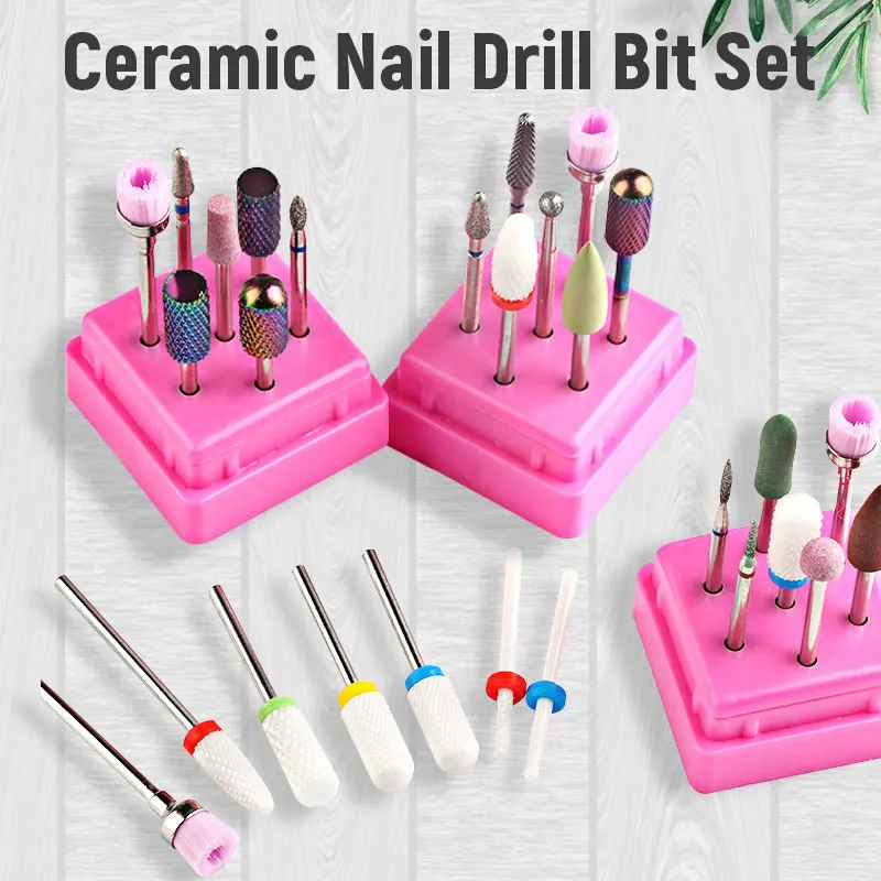 

Ceramic Nail Drill Bits Set For Manicure Electric Nail Files Milling Cutter Accessories For Nails Files Corn Corundum