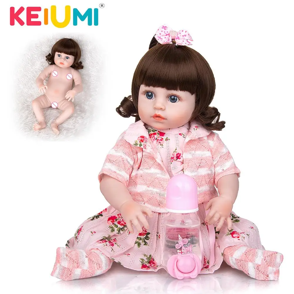 Реалистичные куклы Reborn KEIUMI 19 дюймов кукла реборн на силиконовом корпусе девочка