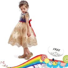 Великолепное платье принцессы для девочек, новогодний костюм рождественское праздничное платье Детские платья для девочек, платье на день рождения, одежда для девочек-подростков