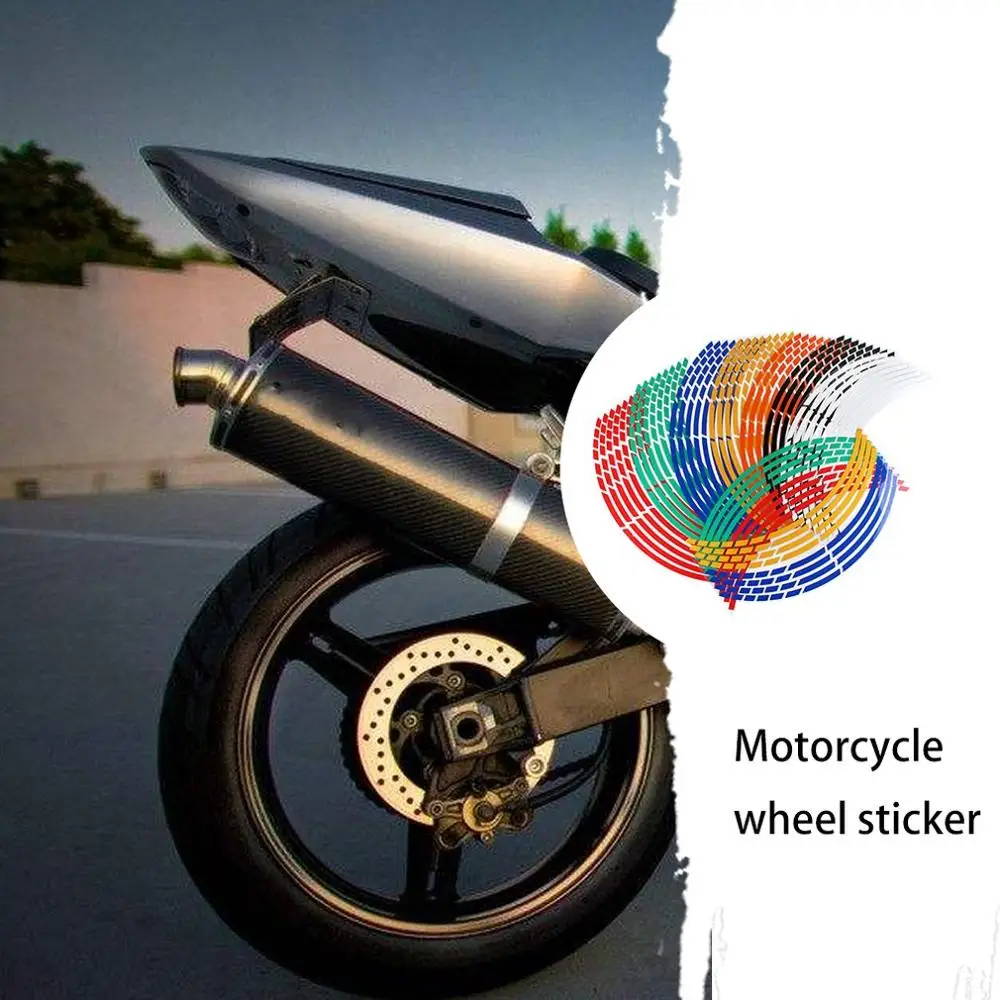 

Wheel Stripes Decals for Motorcycle Wheels Accessory Sticker Kits Fluorescent Motorcycle Rim Tape Stickers