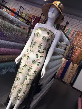 

fashionable tulle embroidery french net lace fabric DiuDiu-20.8804 with beads for party dress