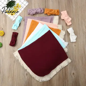

PUDCOCO Newborn Solid Winter Warm Swaddle Blanket Baby Boys Girls Sleeping Bag Wrap Headband Cloth Tassel Decor 0-6Months