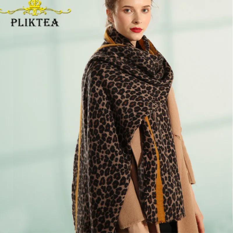 

Faux Cashmere Leopard Scarf Tiger Snake Zebra Animal Printed Women's Winter Wool Scarves Female Pashmina Winter Poncho Shawl