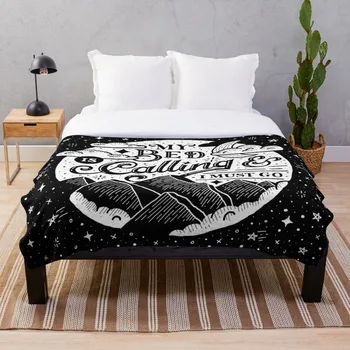 

My Bed is Calling Blanket Wool Flannel Plush Blanket Bedspread For office Sherpa Blanket Couch Quilt Cover Travel