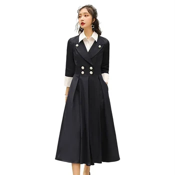 

2020 British Style New Spring Autumn Waist Coat Ms. Slim A-shaped Lapel Korean Version of The High Temperament Goddess Dress L35