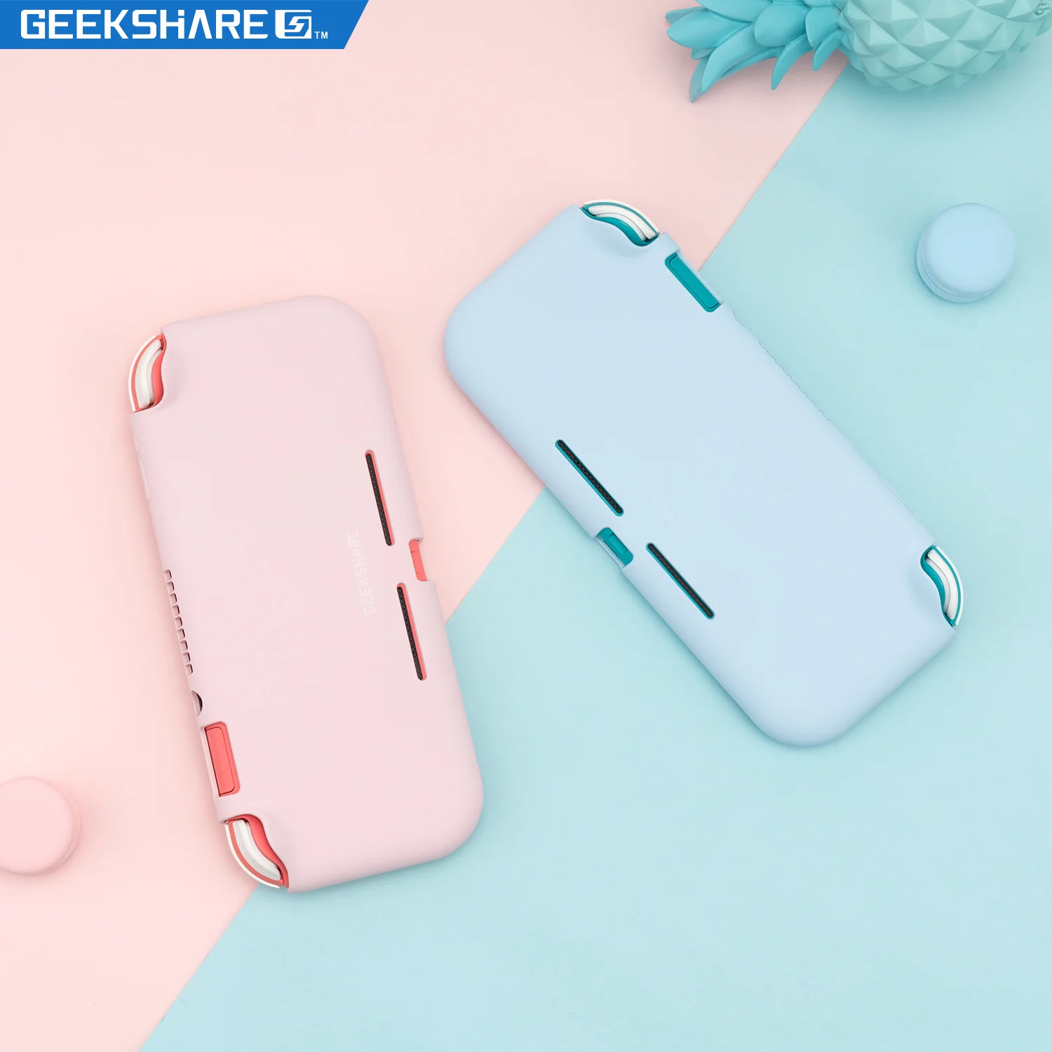Чехол из жидкого силикона для Nintendo Switch Lite цветной розовый чехол NS Mini Shell Box
