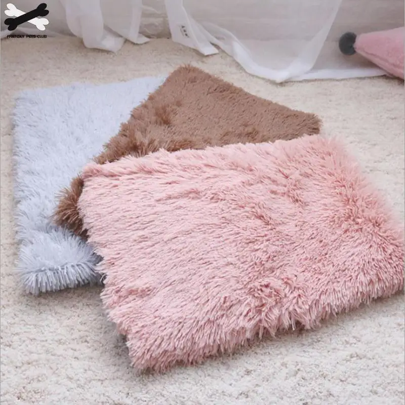 Winter Pet Cat Dog Bed Mat Soft Fleece Pet Rectangle Cushion House Warm Puppy Cat Sleeping Bed Blanket Cats Kennel