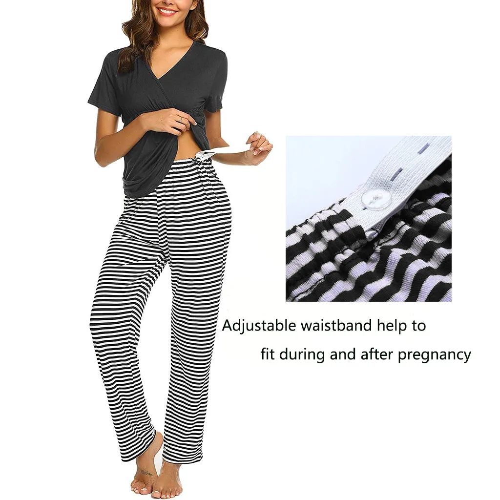 SAGACE комплект для беременных пижамы осенний костюм для кормления грудью женские пижамы костюм с короткими рукавами для кормящих