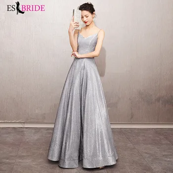 

Sexy Backless Reflective Dress Starry Fashion Sky Robe De Soiree Evening Dresses Formal Dress Women Elegant Evening Gown ES1882