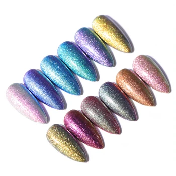

6Color Nail Glitter Holographic Quicksand Nail Powder Effect DIY Manicure Tool Mirror Polishing Pigments Nail Art Decorations
