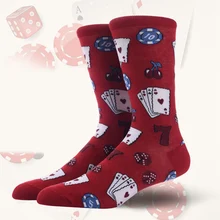 Повседневные носки кости, покер карты напечатаны дышащий хлопок противоскользящие чулочно-носочные изделия обувь аксессуары Фитнес Женская Мужская спортивная одежда