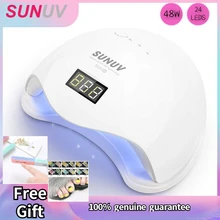 SUNUV SUN5 48 Вт Светодиодная УФ-лампа для ногтей сушилка для геля лак для ногтей отверждение Маникюр Педикюр с подарками наклейки для ногтей и пилка