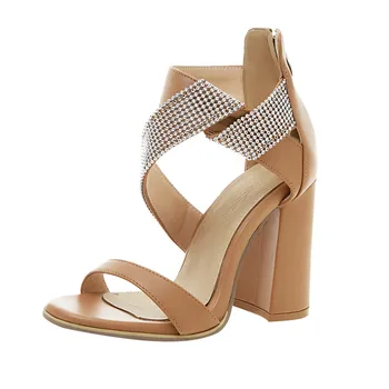 

Sagace Women Sandals Flat 2020 Summer Rhinestone Sandals Super High Thick Heel Exquisite Fashion Banquet Females Sandals