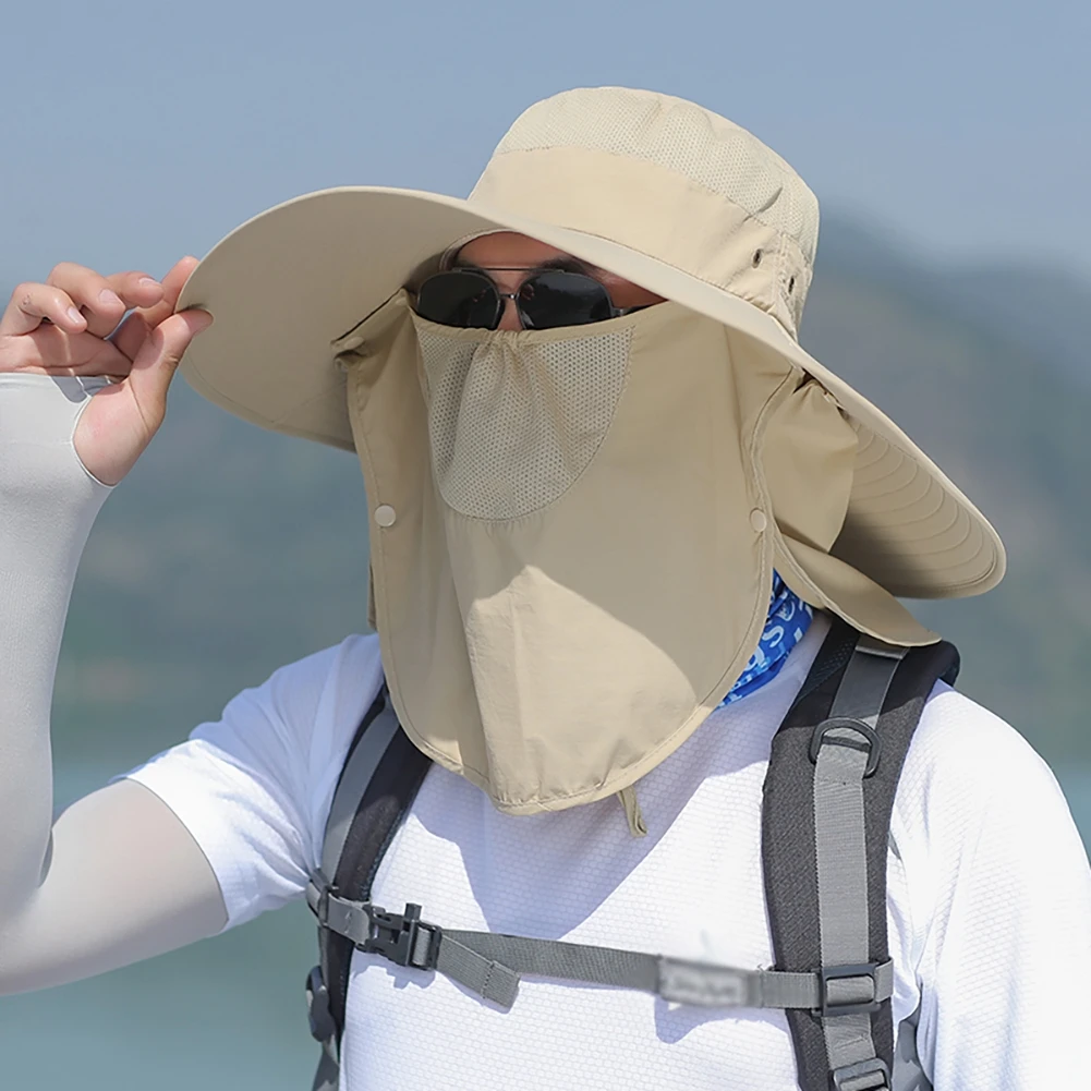 Новая наружная Кепка с широкими полями Солнцезащитная ветрозащитная быстросохнущая маска для лица с ушками на шее Рыбацкая Панама