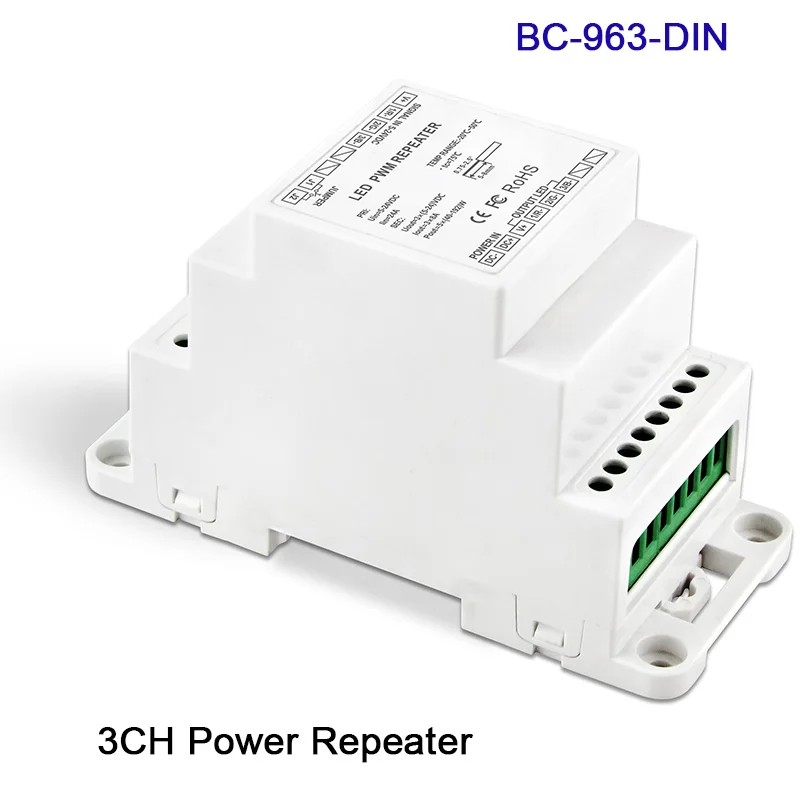 High frequency DIN Rail Power Repeater 5V 12V 24V DC 3CH/4CH/5CH LED Strip Light Amplifier RGB/RGBW/RGBCW lamp tape controller 5 5mm high accuracy magnetic tape 5mm pole pitch strip w h 10 1 2mm for 5um magnetic sensor lathe woodworking stone machines