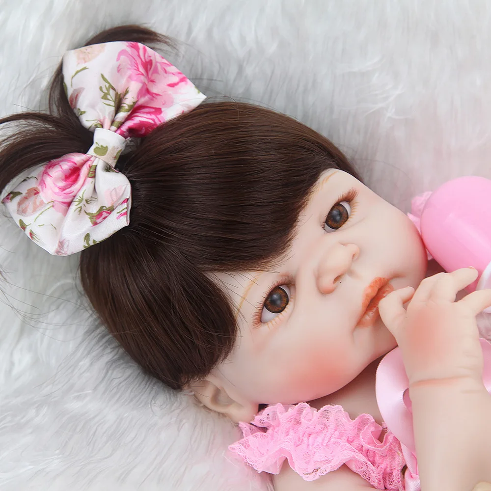 55 см Reborn Baby куклы живые реалистичные полное тело Мягкие силиконовые для мальчиков и девочек Детские Bonecas игрушки для новорожденных ванны enchantimalal куклы для детей
