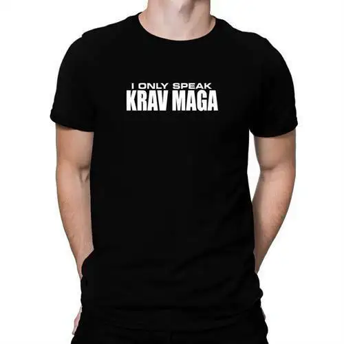 Забавная Мужская футболка I only Talk Krav Maga Короткие повседневные мужские футболки в