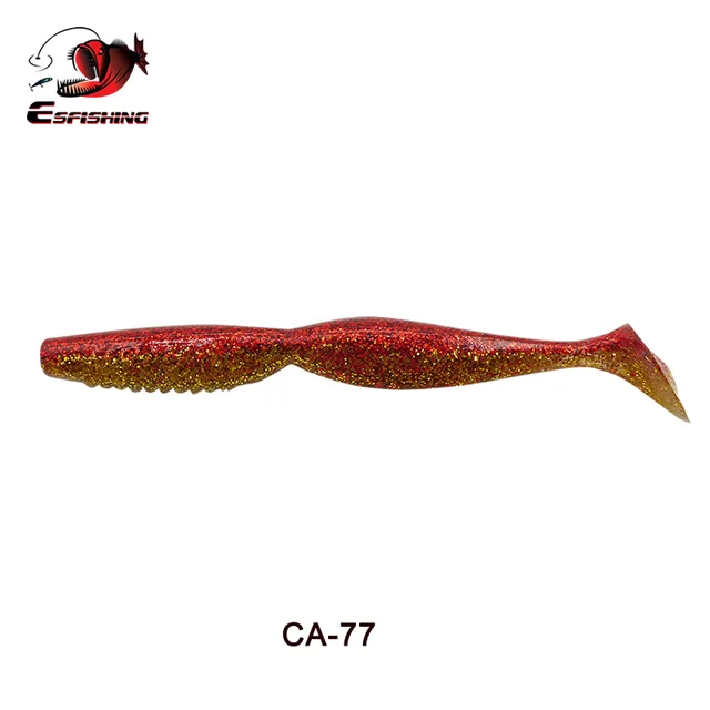 ESFISHING Quality Artificial Bait Spiner Wobbler Shad 100mm125mm For Pike Bass T Tail Jigging Pesca Soft Fishing Lure CA77