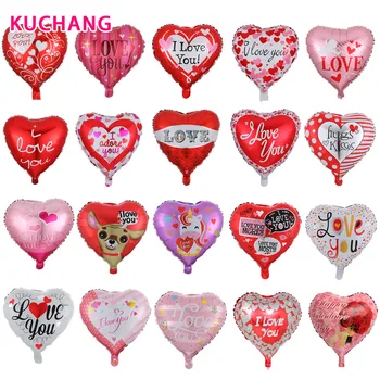 

10PCS/Lot 18inch Heart Foil Balloon Wedding Valentine's Day I love you Aluminium Foil Helium Globos Annivery Decoration Supplies