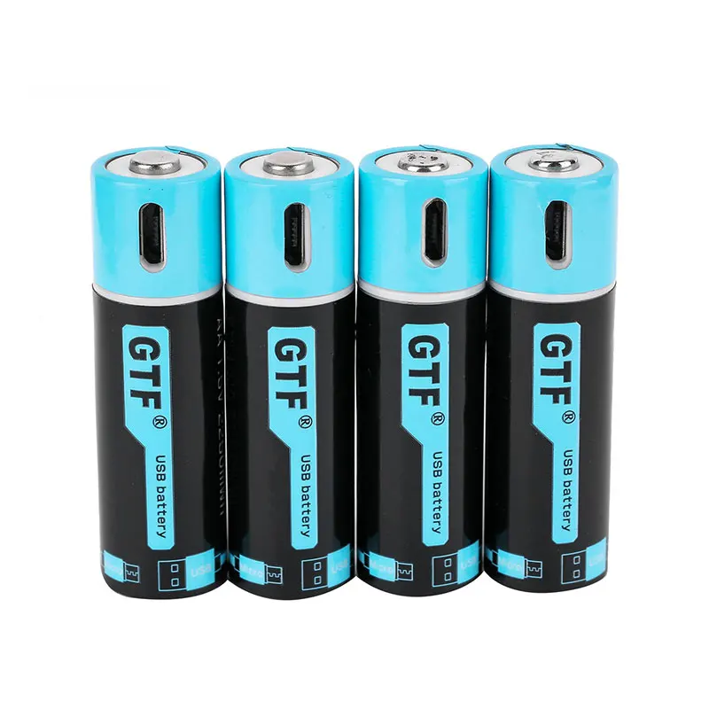 4pc GTF1.5V USB AA литий-ионная батарея 2550mwh 1500mah емкость литий-полимерный USB Аккумуляторная Литиевая usb батарея USB кабель - Цвет: 4pc