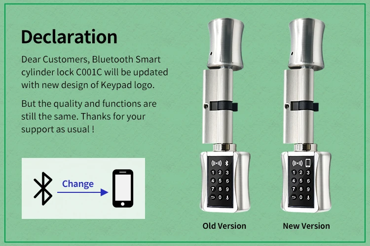 Smart Cylinder Lock With APP Keyless Electronic Door Lock Bluetooth Lock Digital