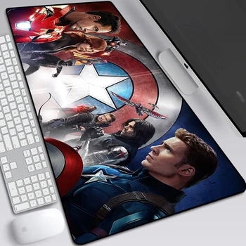 

Marvel Captain America 3mm Large Pad Mouse Mat HD Print Computer Gamer Locking Edge Mousepad Keyboard Mice Mats Pad 40x90cm